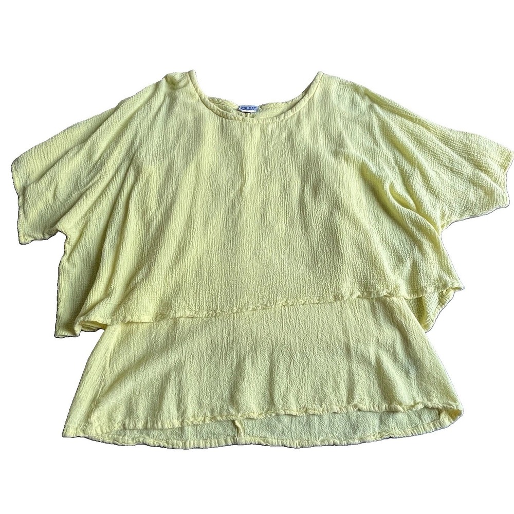 Oh My Gauze Twins Blouse Yellow Cotton Gauze Layered Lagenlook S Boho Tunic